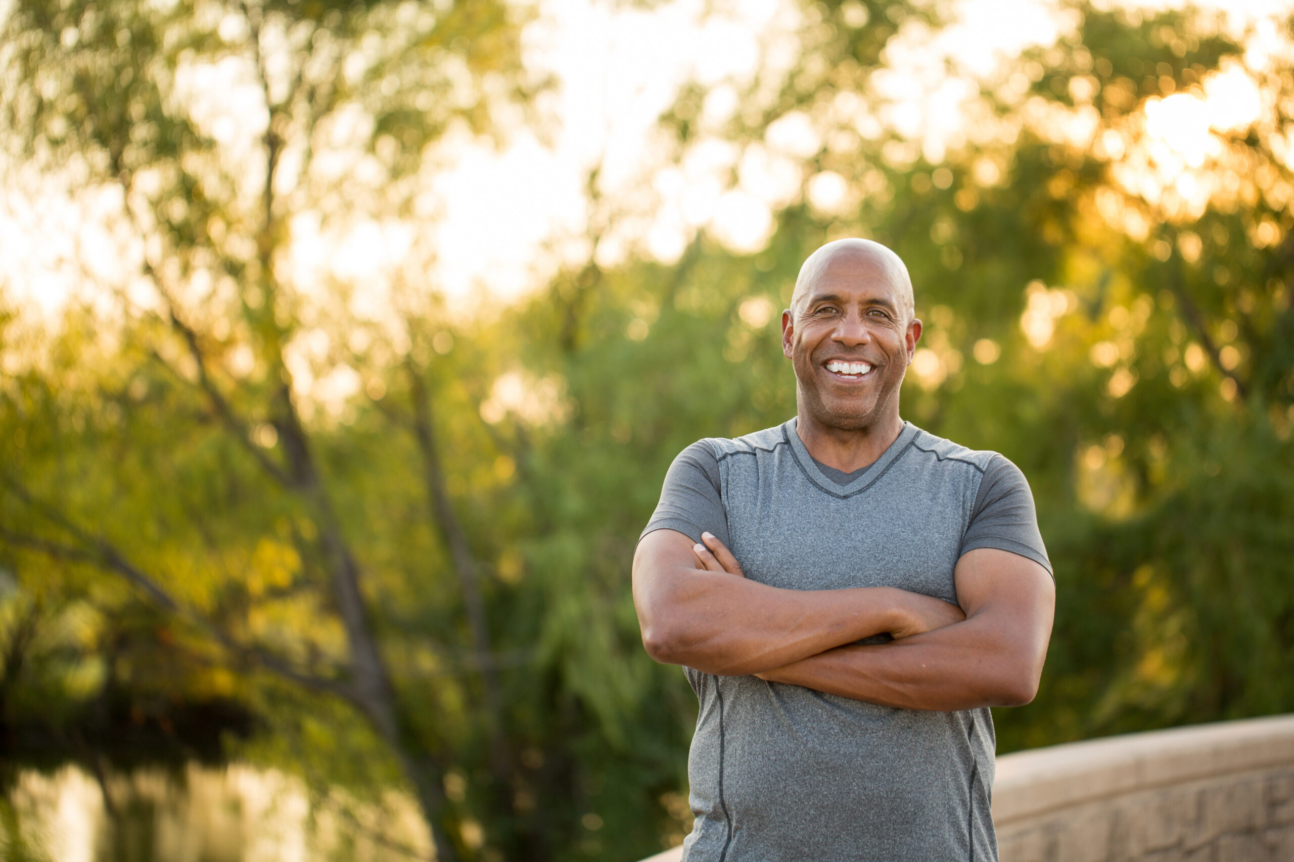 Man smiling outside
